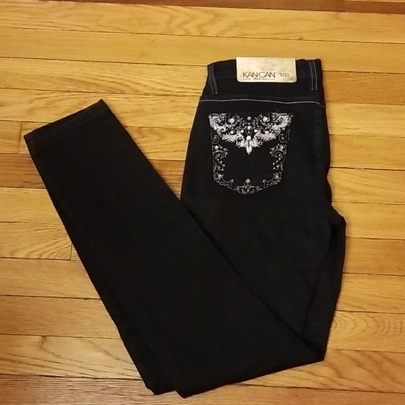 KanCan Denim - KANCAN DARK DENIM SKINNY EMBELLISHED JEAN 9/10